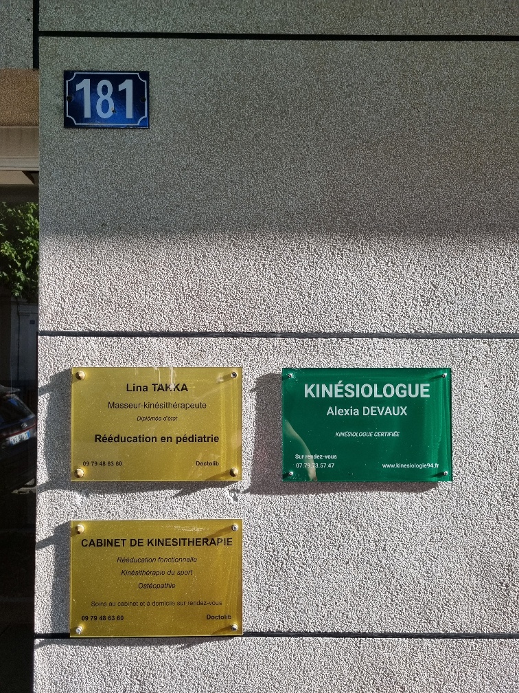 plaque kinesiologie94 Cabinet Saint Mandé - Kinesiologie